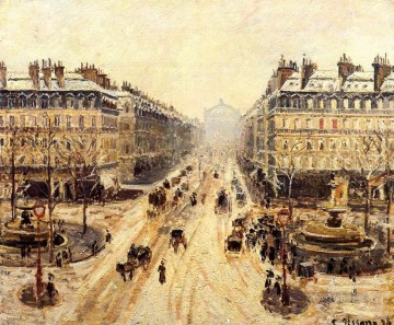 街並み Painting - オペラ大通り 雪の影響 1898年 カミーユ・ピサロ パリ